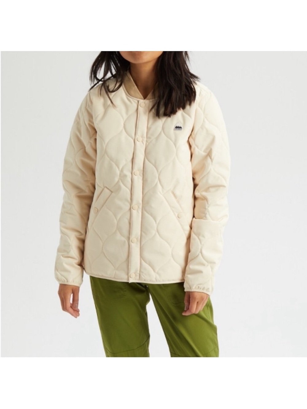 NEVER WORN - Burton Women's Cream Quilted Snap Puffer Jacket